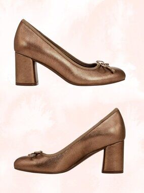 Naturalizer Sienna Block Heel Pump Bronze NIB Sz 11 M